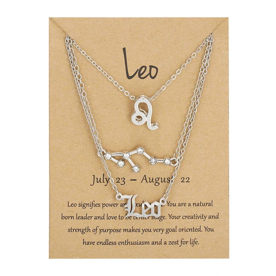 Collar de 12 constelaciones con letras inglesas antiguas y cielo estrellado, un regalo personal y único, ideal para expresar afecto.