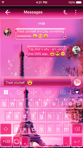 2016 Pink Paris Keyboard Theme