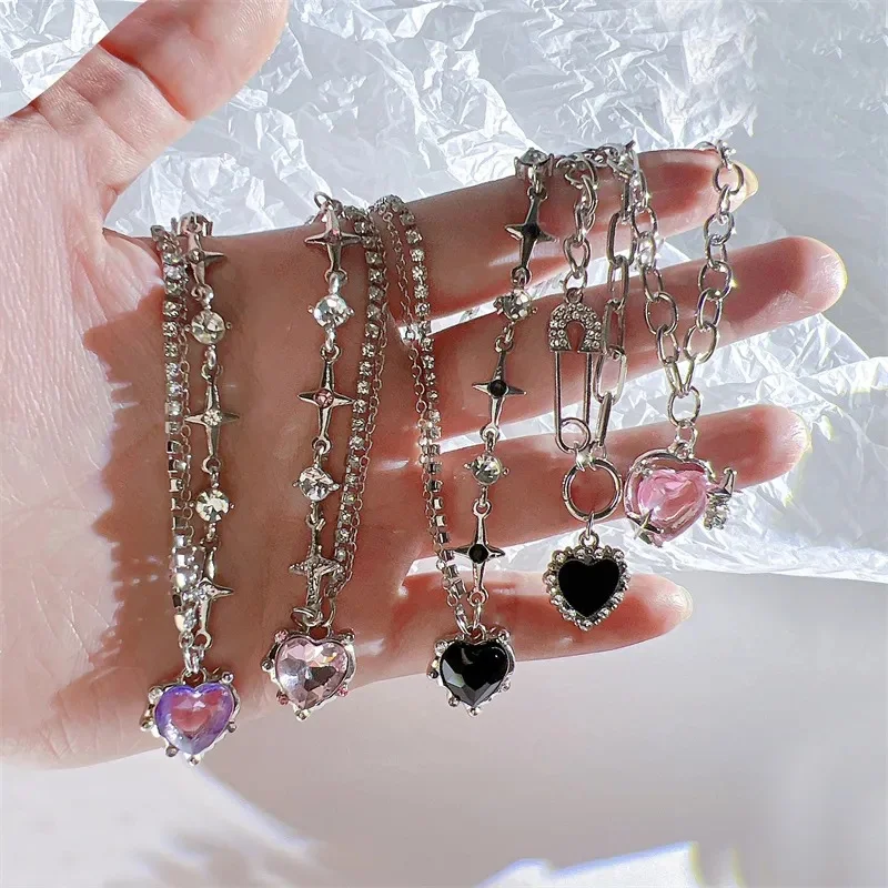 Colar de luxo acessível, personalidade criativa, micro zircônia cravejada, amor avançado e design único.