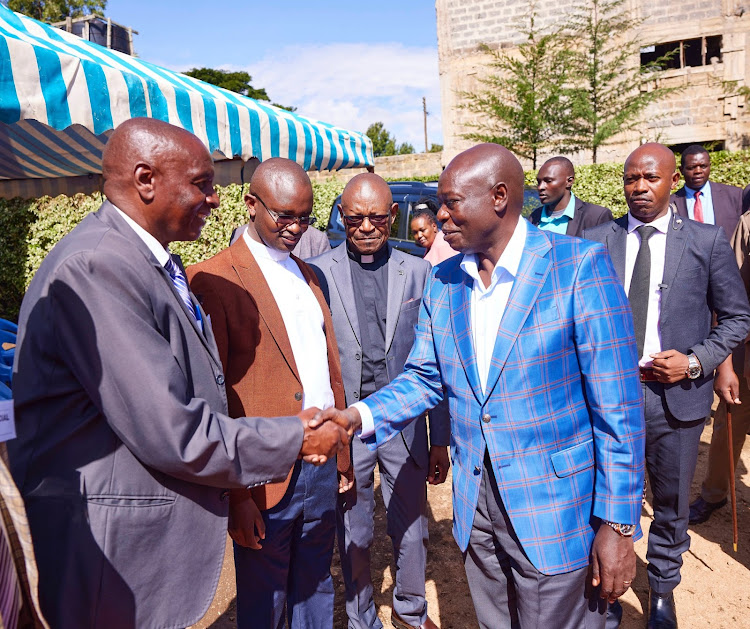 Deputy President Rigathi Gachagua arrives at Sacred Heart Endarasha Catholic Church, Kieni Constituency, Nyeri County on May 19, 2024.