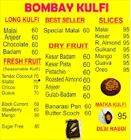 Bombay Kulfi menu 2