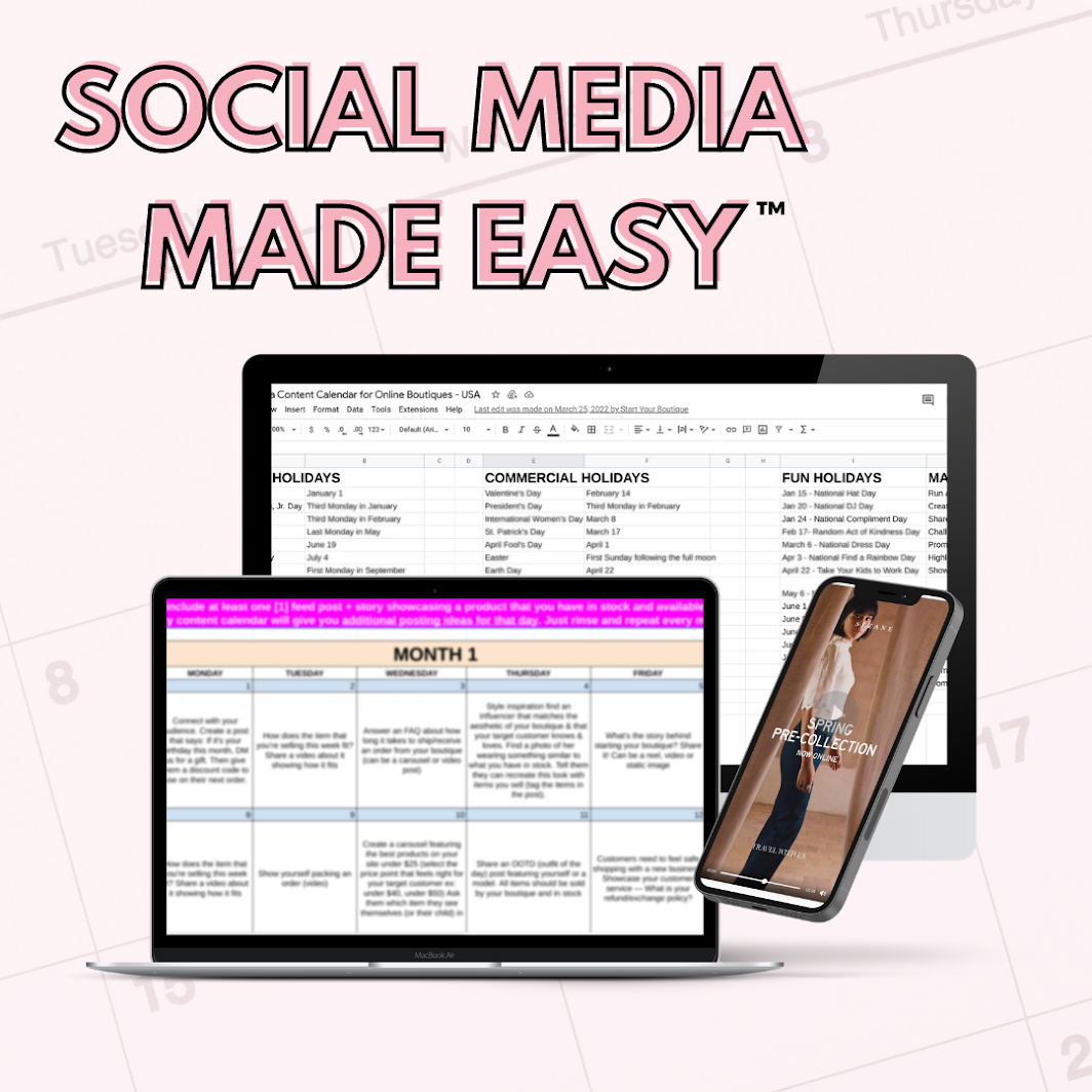 social media made easy - reusable content calendar