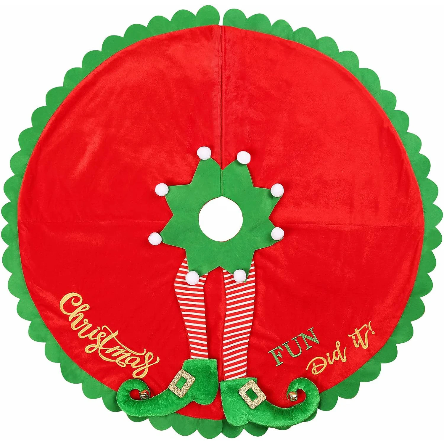Title 3, 60 inç Noel ağacı eteği, örgü Noel ağacı dekora...