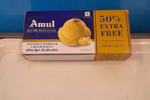 Amul Spanish Saffron & Cream Balls [Family Pack, 750 Ml]