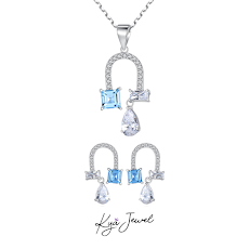 Bộ trang sức bạc đính đá cz lấp lánh Kya Jewel