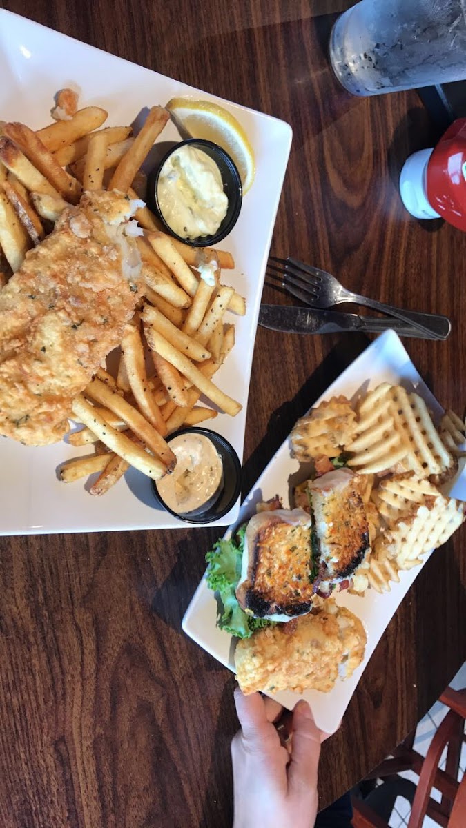 Yum! Fish and chips and adult grilled cheese