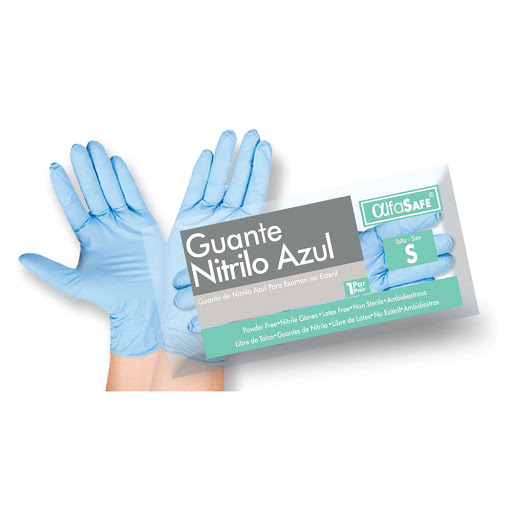 Guante Nitrilo Azul Thin Alfa Safe Talla S Caja x 100 und