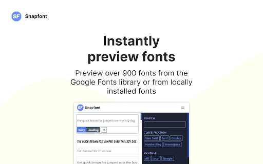 Snapfont - Preview fonts on any page