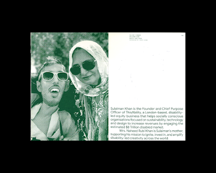 Double-page scan from the Rare with Google 2020 publication of Sulaiman Khan and Naheed Rubi Khan.