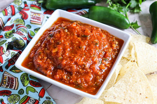 A bowl of Mexican Red Table Salsa, Roja de Mesa.