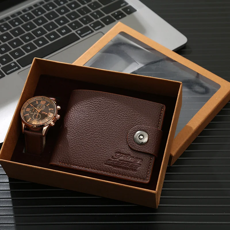Heren Luxe Horloges Geschenkset Pen Portemonnee Quartz Horloge Een elegant cadeau voor de moderne man. Stijlvol en praktisch, perfect voor elke gelegenheid.