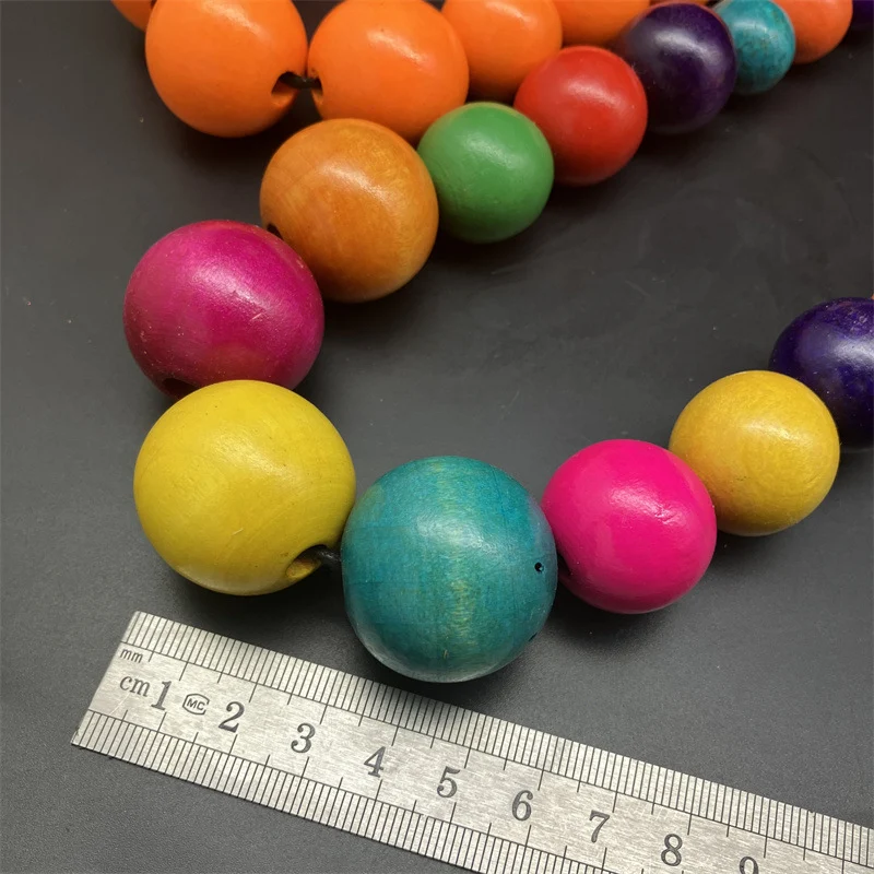 Long collier de perles de bois style bohème ethnique vintage pour femme Bijou perlé élégant et intemporel Accessoire de mode unique