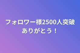 フォロワー様2500人突破ありがとう！