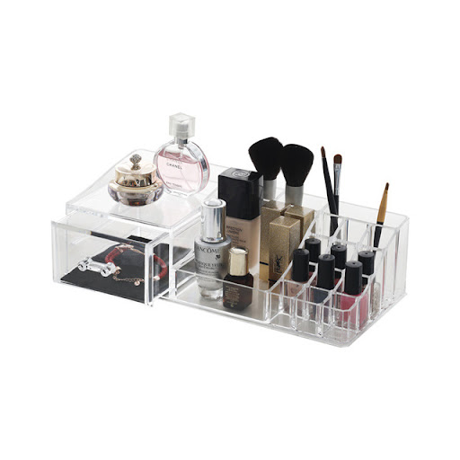 Title 4, Transparent cosmetic storage box for organizati...