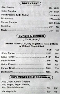 Darshan Dhaba menu 1