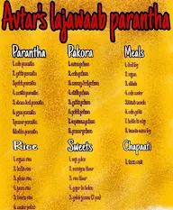 Avtar's Lajawaab Parantha menu 1