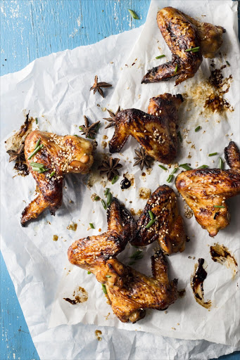 Sticky star anise chicken wings Citrus, soy, sesame and warming spices give these baked chicken wings an oriental edge.