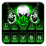 Cover Image of ดาวน์โหลด Weed Guns Skull Keyboard Theme 1.0 APK