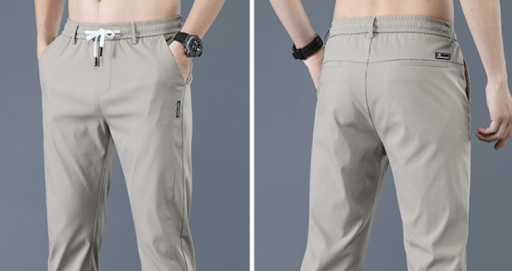 Title 7, Mens Casual Trousers Straight Loose Fit Comfor...