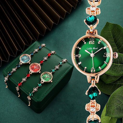 Title 1, Small Green Watch Simple Elegant Womens Bracel...