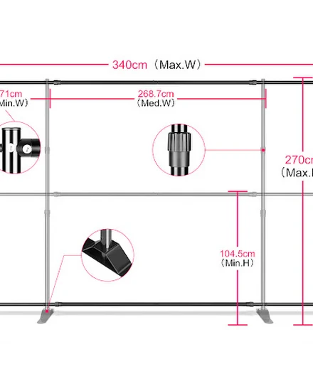 Double-Crossbar Photography Backdrop Frame Support System... - 1