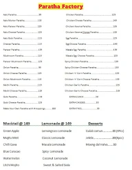 Paratha Factory menu 1