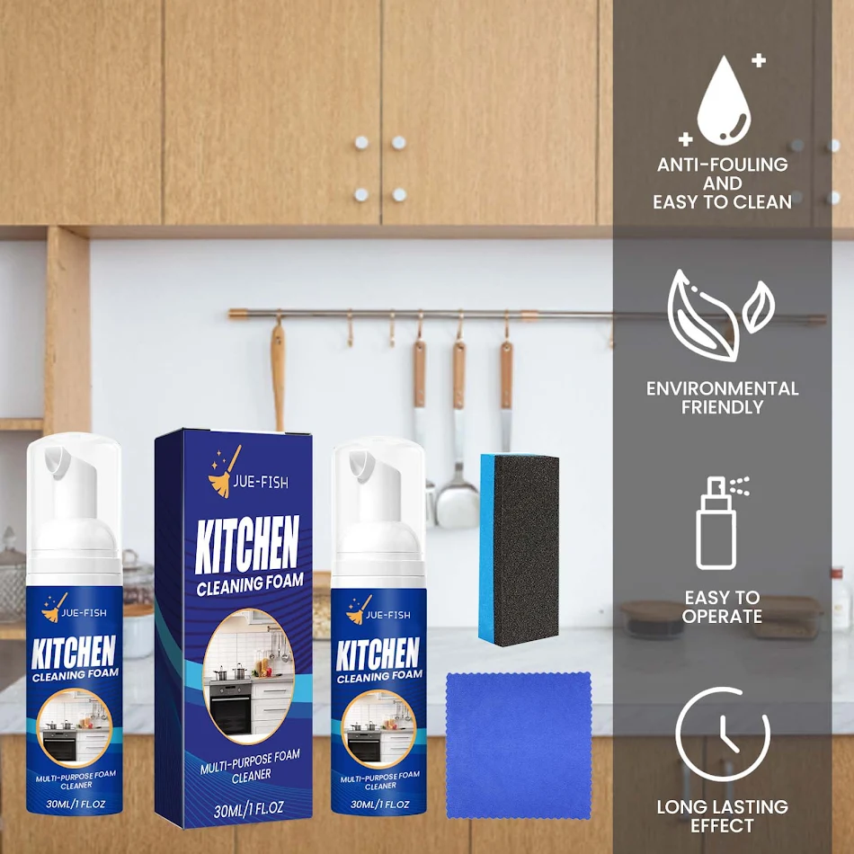 Kitchen Foam Cleaner Removes grease from stoves and range hoods Powerful formula for deep cleaning and sparkling results