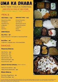 Uma Ka Dhaba menu 1