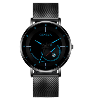 Heren Quartz horloge met mesh band, kalender en business casual design. Eenvoudig en stijlvol voor dagelijks gebruik.