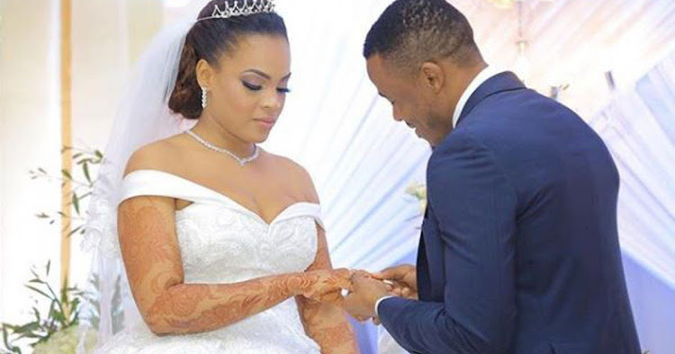 Alikiba and wife Amina during their wedding