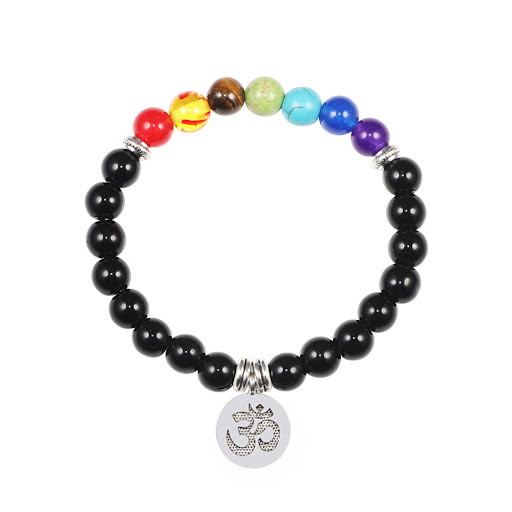 Title 2, Natuursteen kleurrijke chakra hanger armband