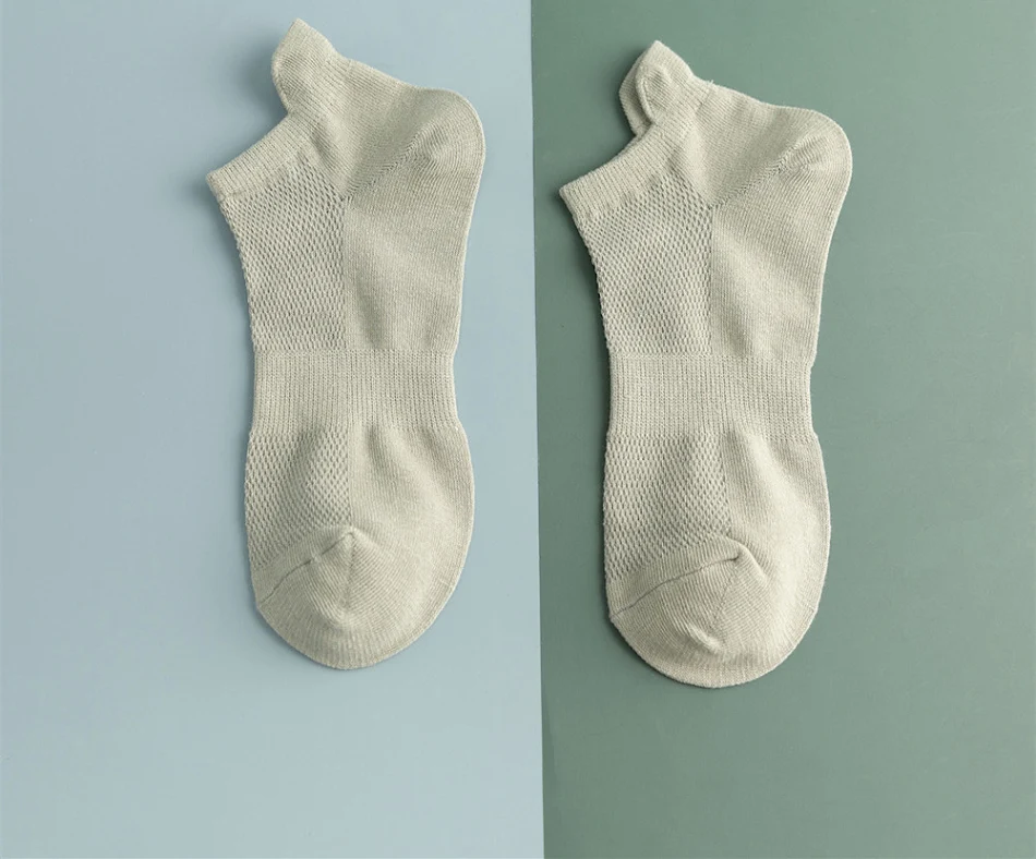 Calcetines invisibles de hombre transpirables de malla de color liso, boca baja, silicona, ideales para barcos y zapatos casuales