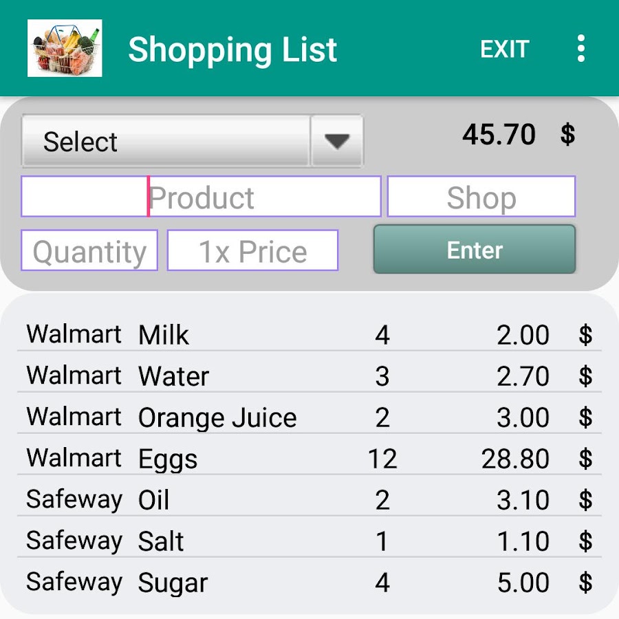 ShopList Screen 3