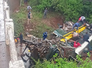 The scene of a crash between a bus and cash-in-transit truck on the N1-29 Mashovhela, towards Musina in the Vhembe District on Monday.