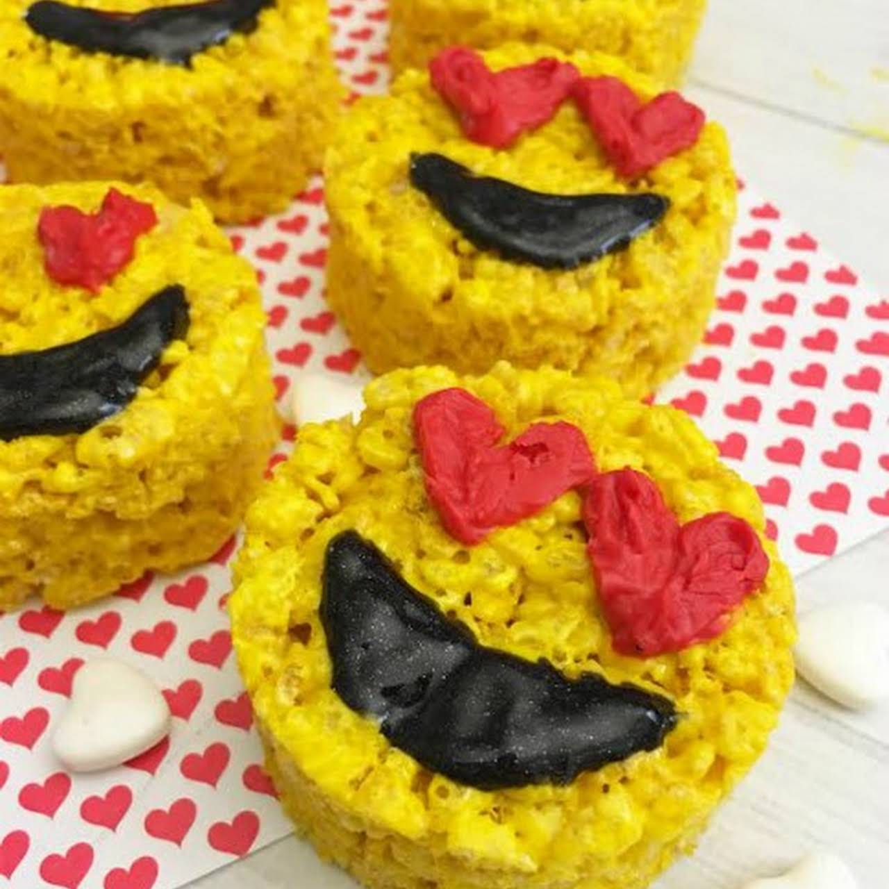 Valentineâ€™s Day Emoji Rice Krispie Treats