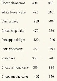 Cakes King menu 2