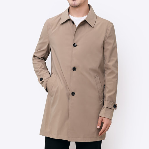 Title 3, Mens Casual Windbreaker Long Lapel Coat for St...