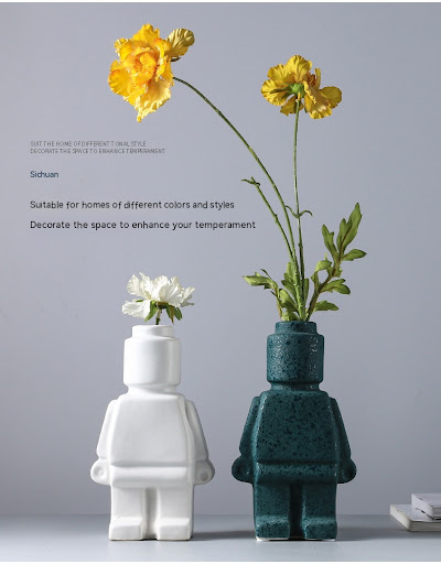 Title 6, Dried Flower Vase Decoration Creative Resin Cra...