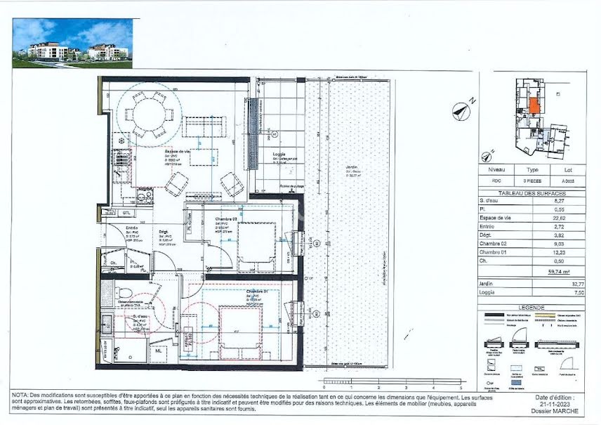 Vente appartement 3 pièces 60 m² à Avrille (49240), 239 000 €