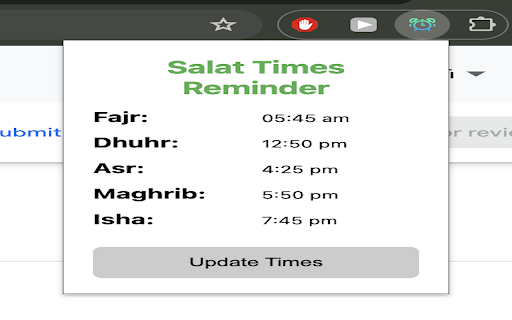 Prayer Times Reminder