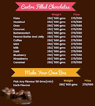 Bonbon Chocolate menu 1