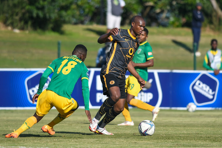 Njabulo Ngcobo of Kaizer Chiefs during the DStv Premiership match against Golden Arrows at Princess Magogo Stadium on April 27.