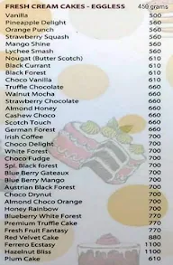 Cake Corner menu 1