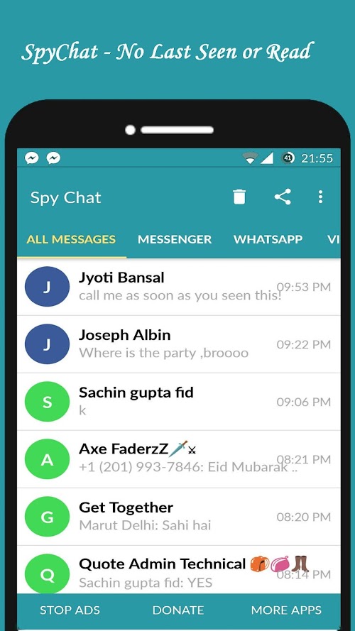 Android application SpyChat - No Last Seen or Read screenshort
