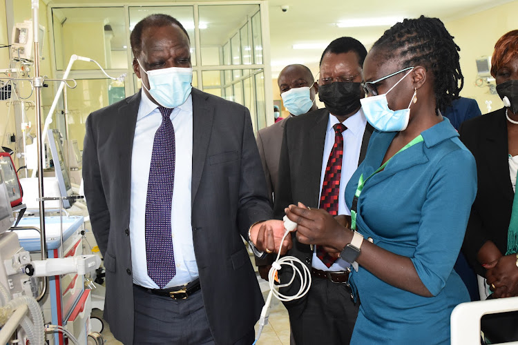 Kakamega Governor Wycliffe Oparanya at the county general hospital