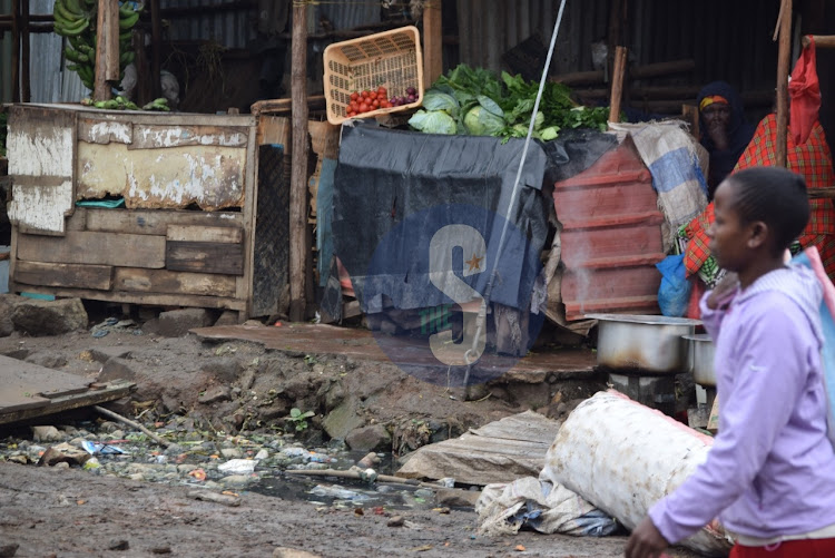 Abandoned roadworks at Mukuru Kayaba pose the residents a risk to communicable diseases.