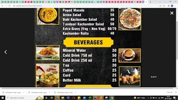 Desi Tadka menu 