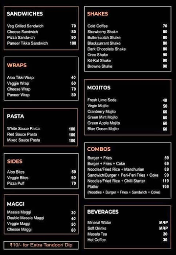 Bite It menu 