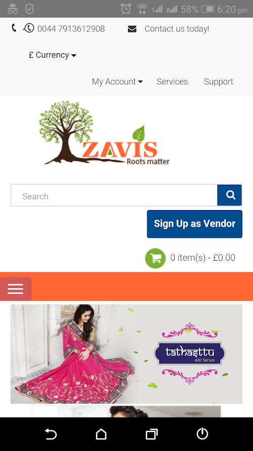 Android application Zavis screenshort