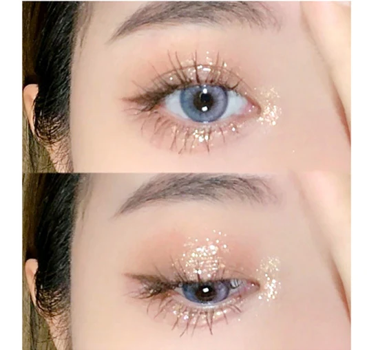 Title 5, Sombra Líquida com Glitter Perolado e Paetês La...